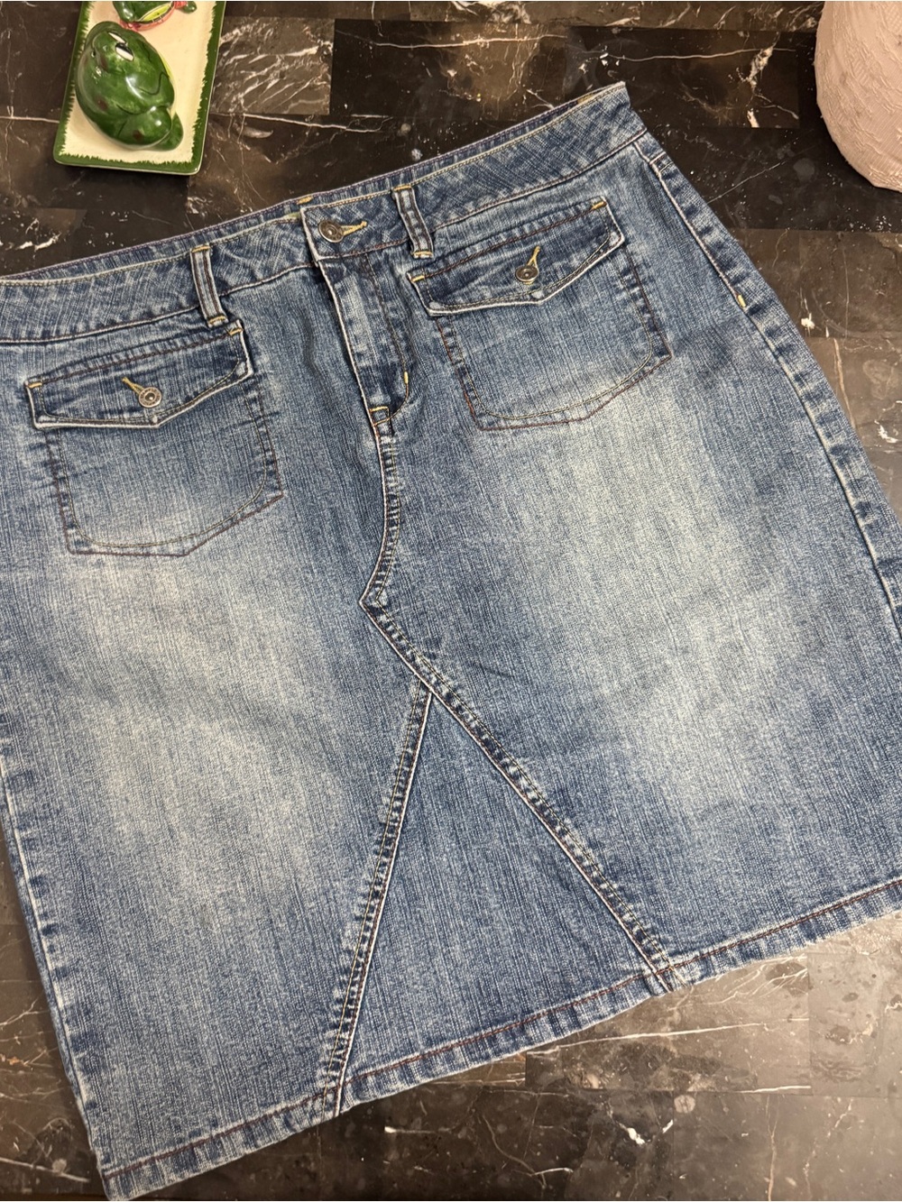 Classic Denim Pencil Skirt - Light Blue